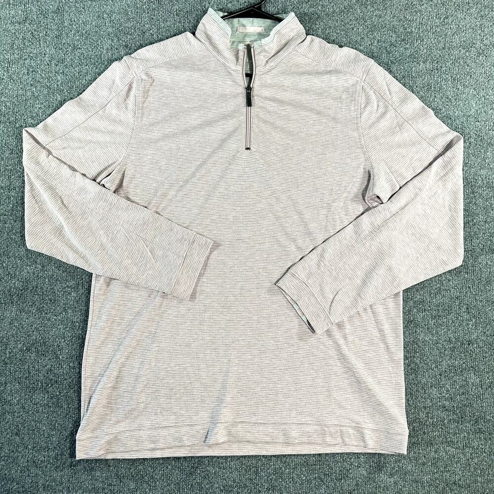 Nicoby Mens Quarter Zip Pullover L Heather Pink Gray Modal Blend Lightweight